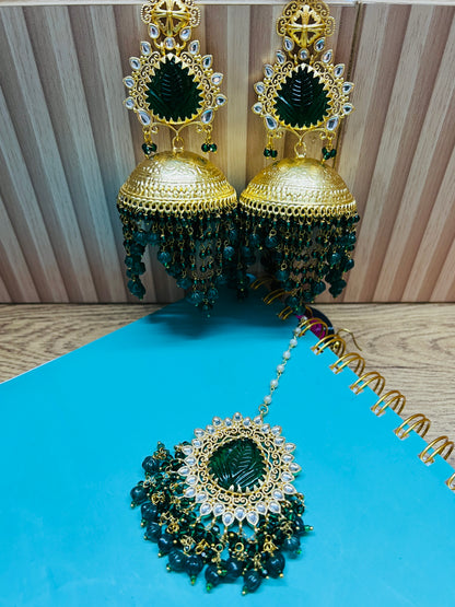 Nimrat Jhumka Earrings with Mangtika DB-GP22000Z2