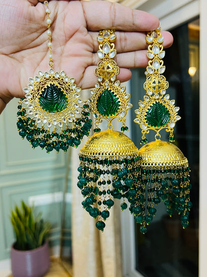 Nimrat Jhumka Earrings with Mangtika DB-GP22000Z2