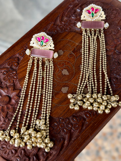 Prachi Kundan Tassels Earrings DB-GP16002Z2