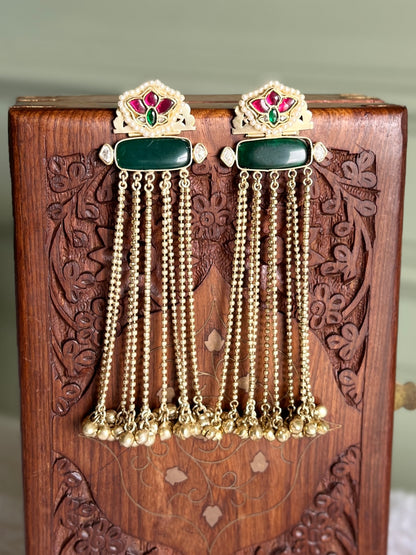 Prachi Kundan Tassels Earrings DB-GP116001Z2