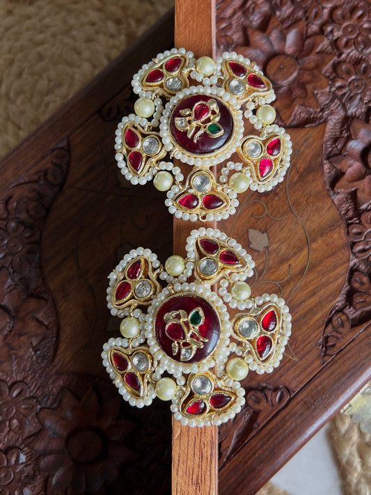 Savya Pachi Kundan Big Stud Earrings DB-GP24002Z2