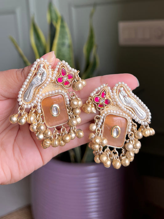 Navya Pachi kundan Big Studs DB-GP12502Z2