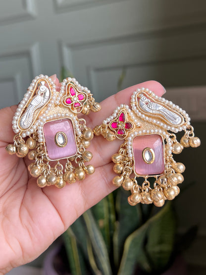 Navya Pachi kundan Big Studs DB-GP12502Z2