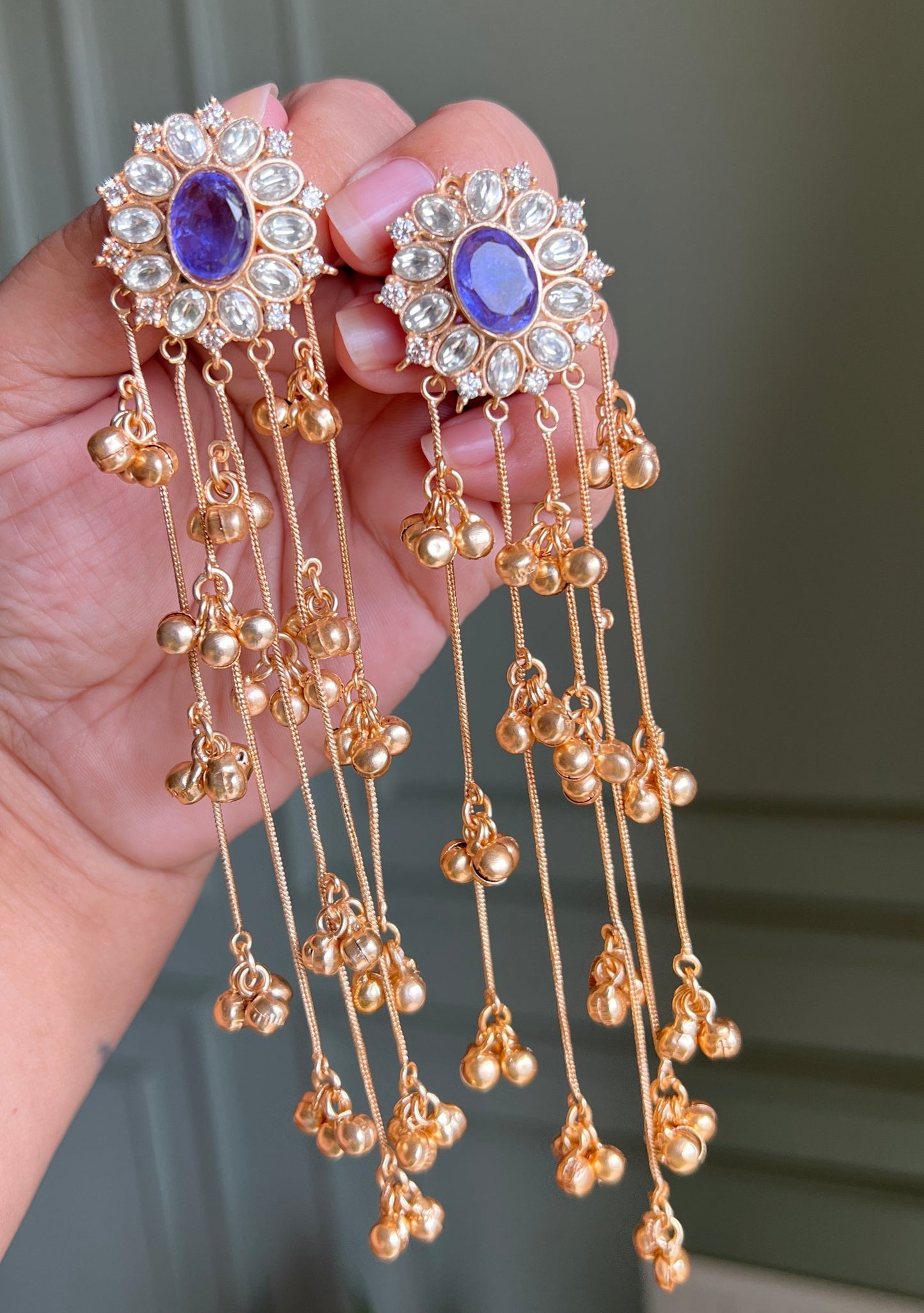 Tanishka Lavender Kashmiri Earrings DB-GP117001Z2