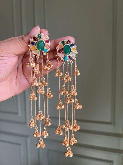 Tanishka Navratna Kashmiri Earrings DB-GP17000Z2