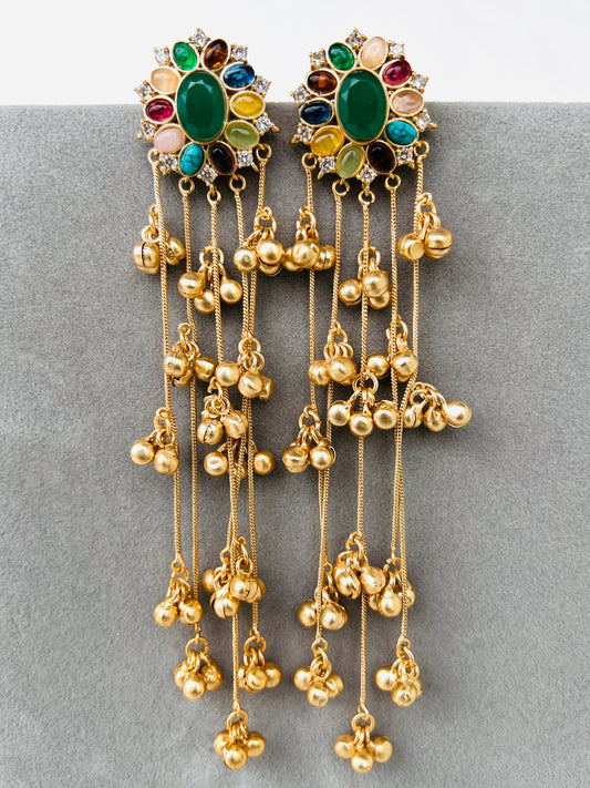 Tanishka Navratna Kashmiri Earrings DB-GP17000Z2