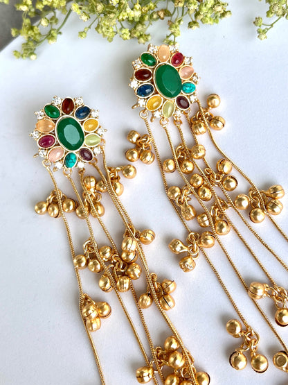Tanishka Navratna Kashmiri Earrings DB-GP17000Z2
