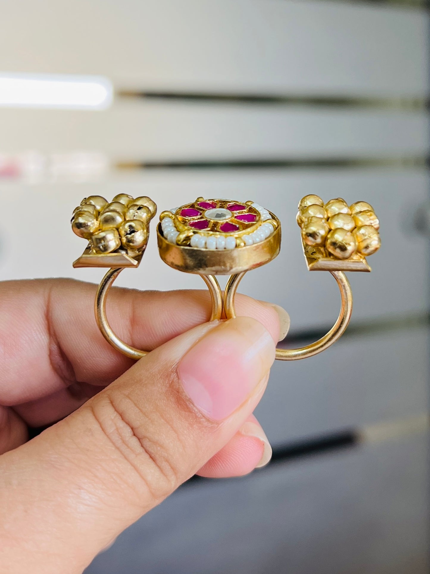 Nandini Kundan Golden Ring DB-GP1600Z2