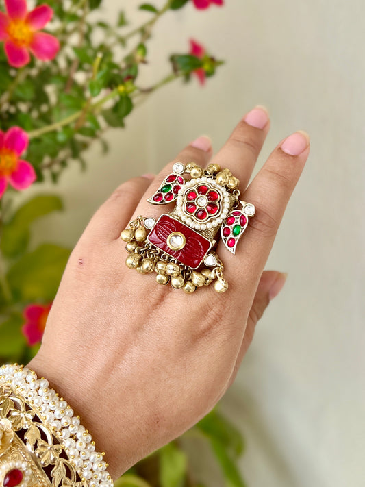 Anika pachi Kundan Ring DB-GP11430Z2