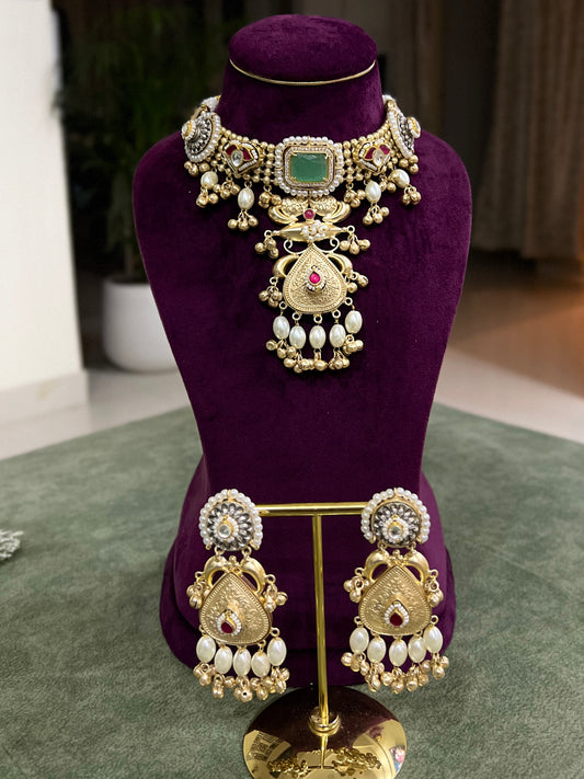 Veena Jadau Fusion Necklace DB-GP140001Z2