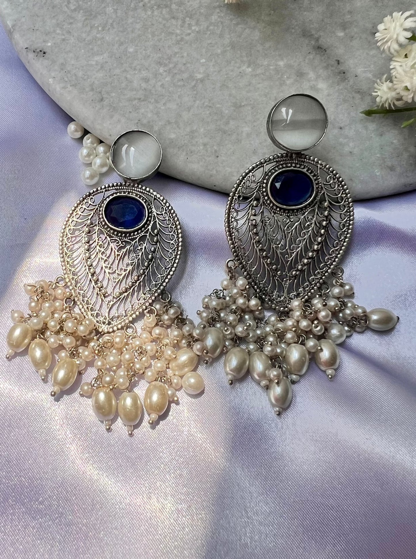 Silver Replica Noor Danglers DB-SR10006