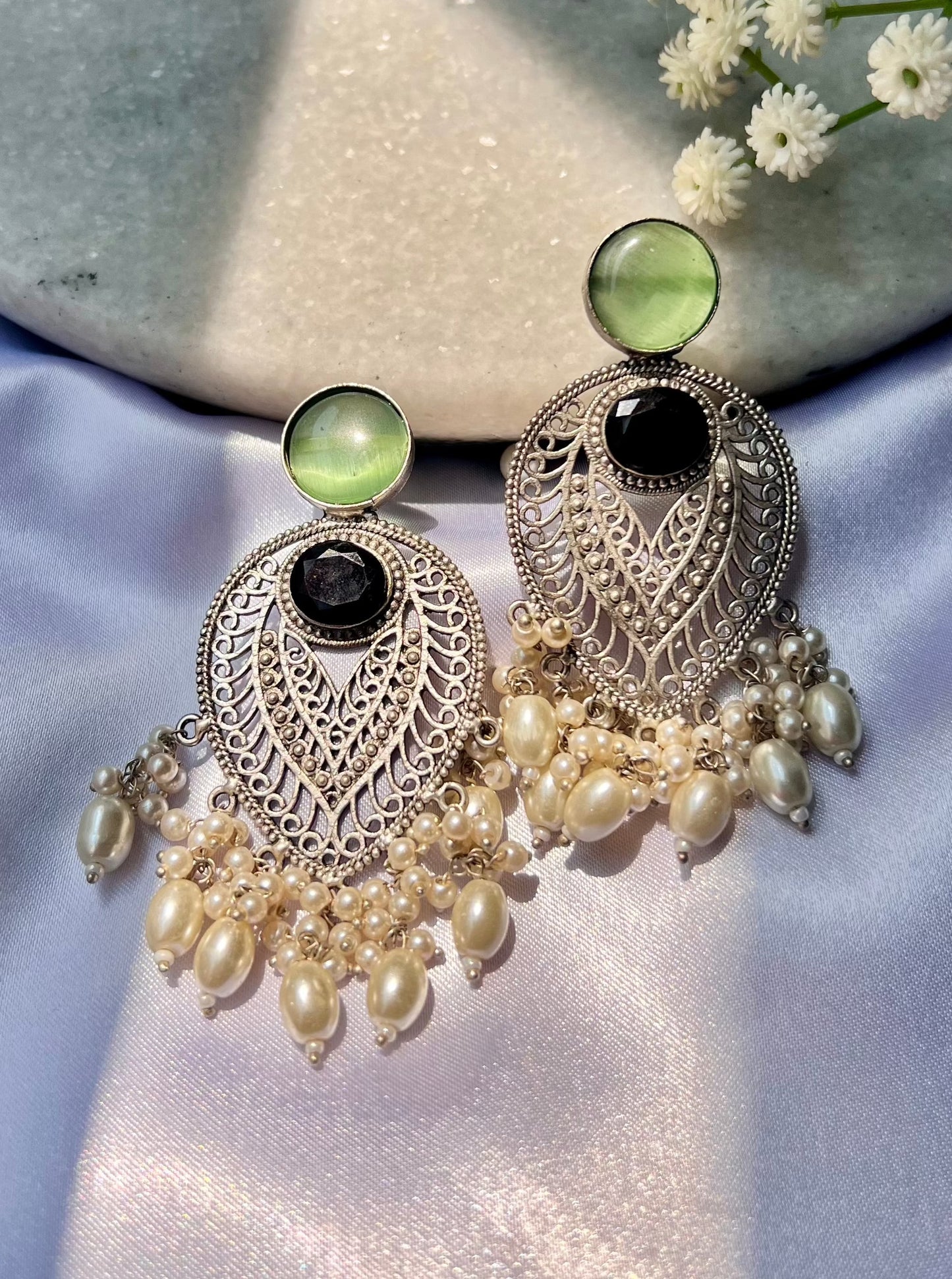 Silver Replica Noor Danglers DB-SR10006