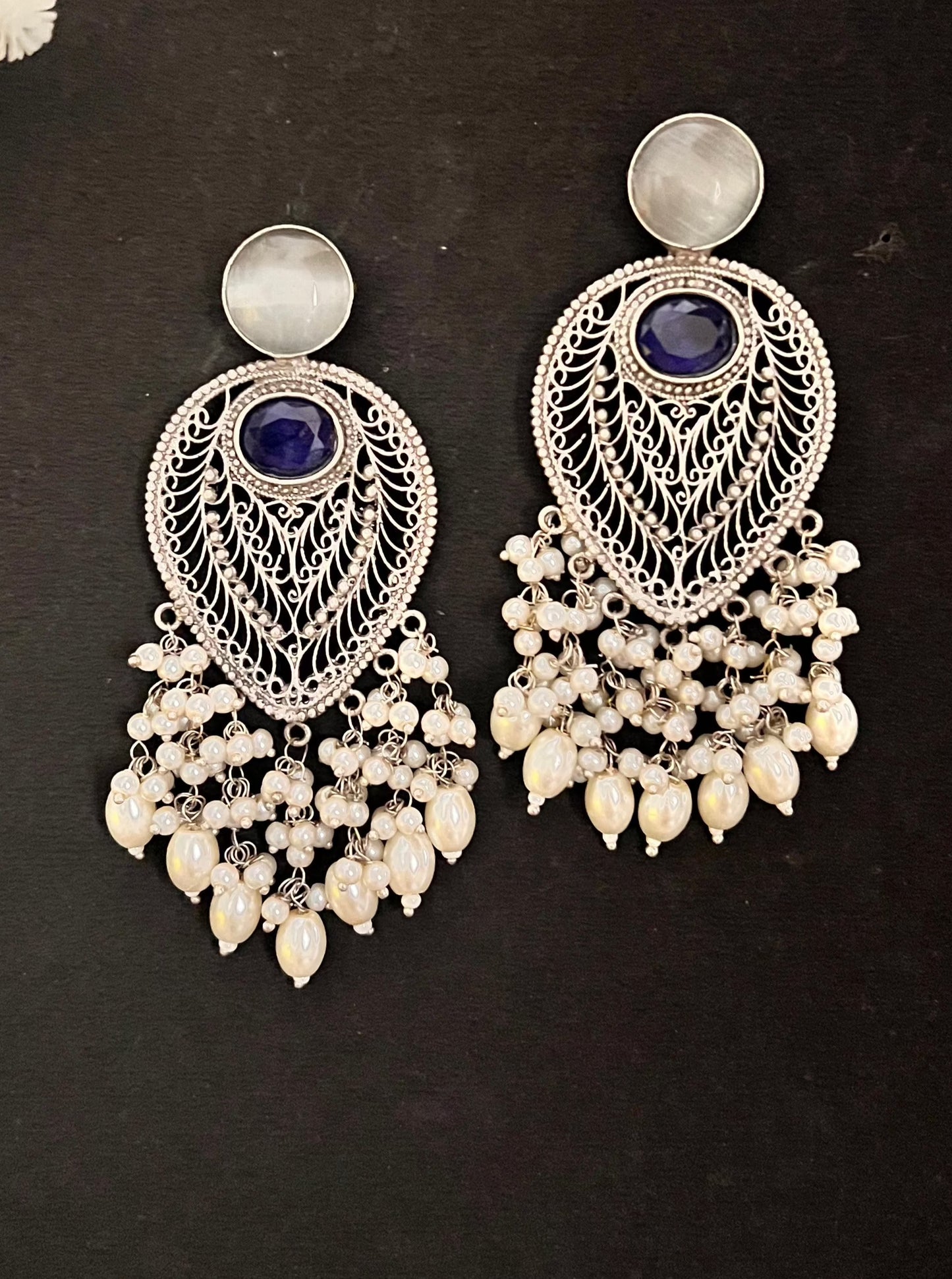 Silver Replica Noor Danglers DB-SR10006