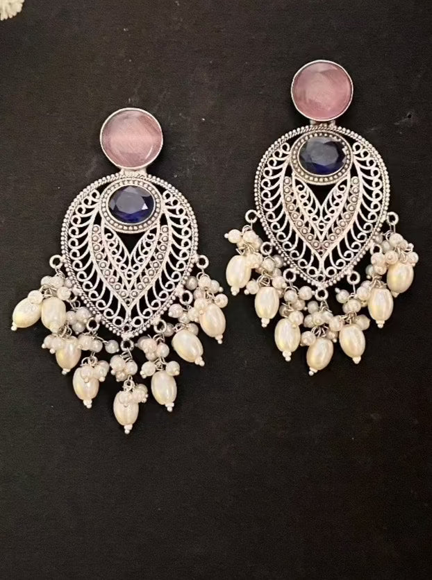 Silver Replica Noor Danglers DB-SR10006