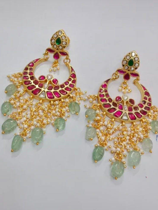 Razia Jadau Chandbali  Earrings DB-GP12400Z2