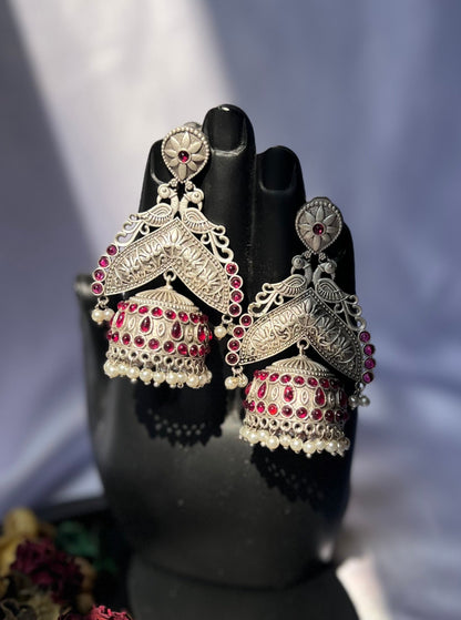 Pankhudi Silver Replica Jhumka Earrings DB-SR1556Z11