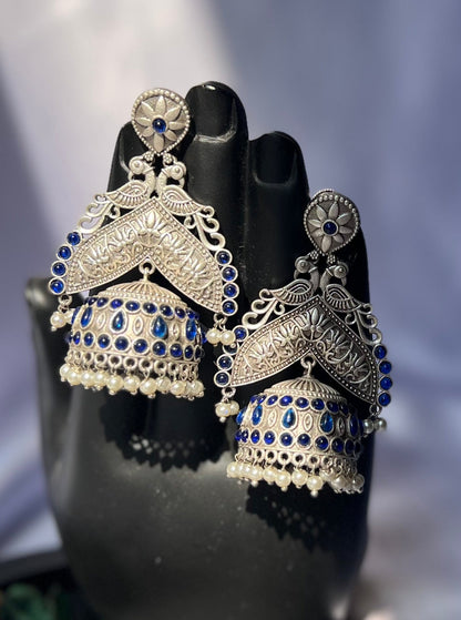 Pankhudi Silver Replica Jhumka Earrings DB-SR1556Z11