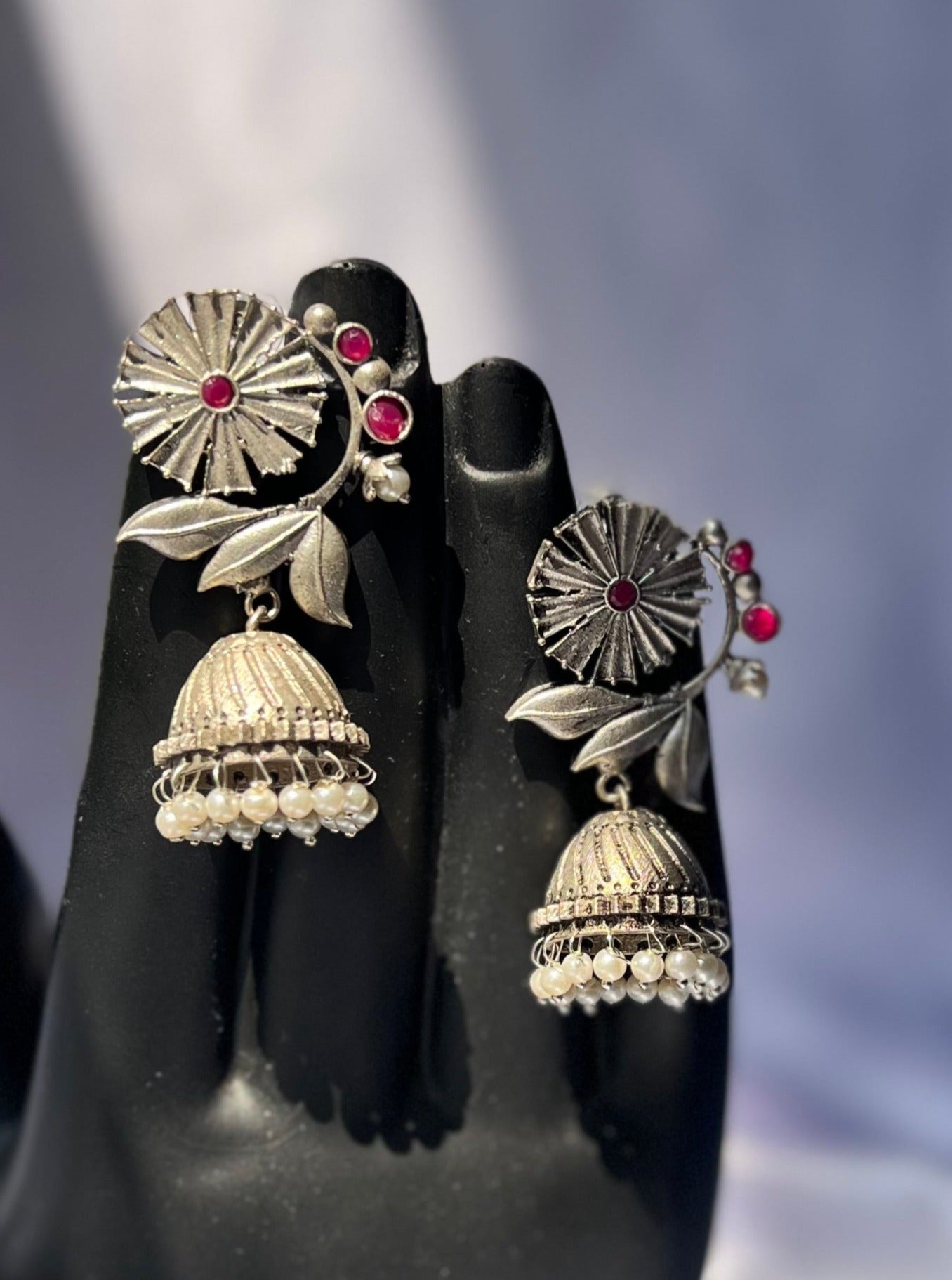 Khusi Silver Replica Jhumka Earrings DB-SR1371Z5