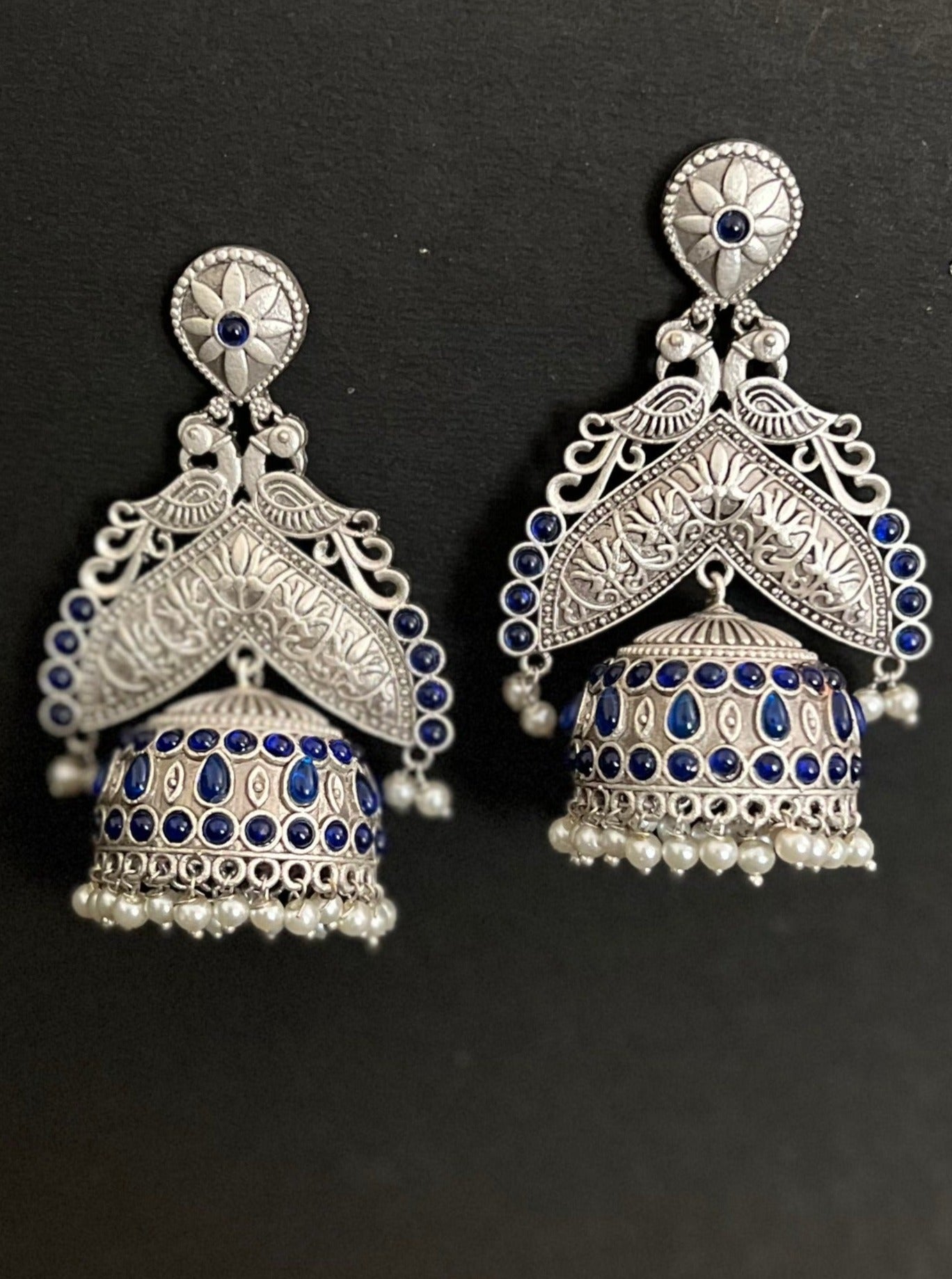 Pankhudi Silver Replica Jhumka Earrings DB-SR1556Z11