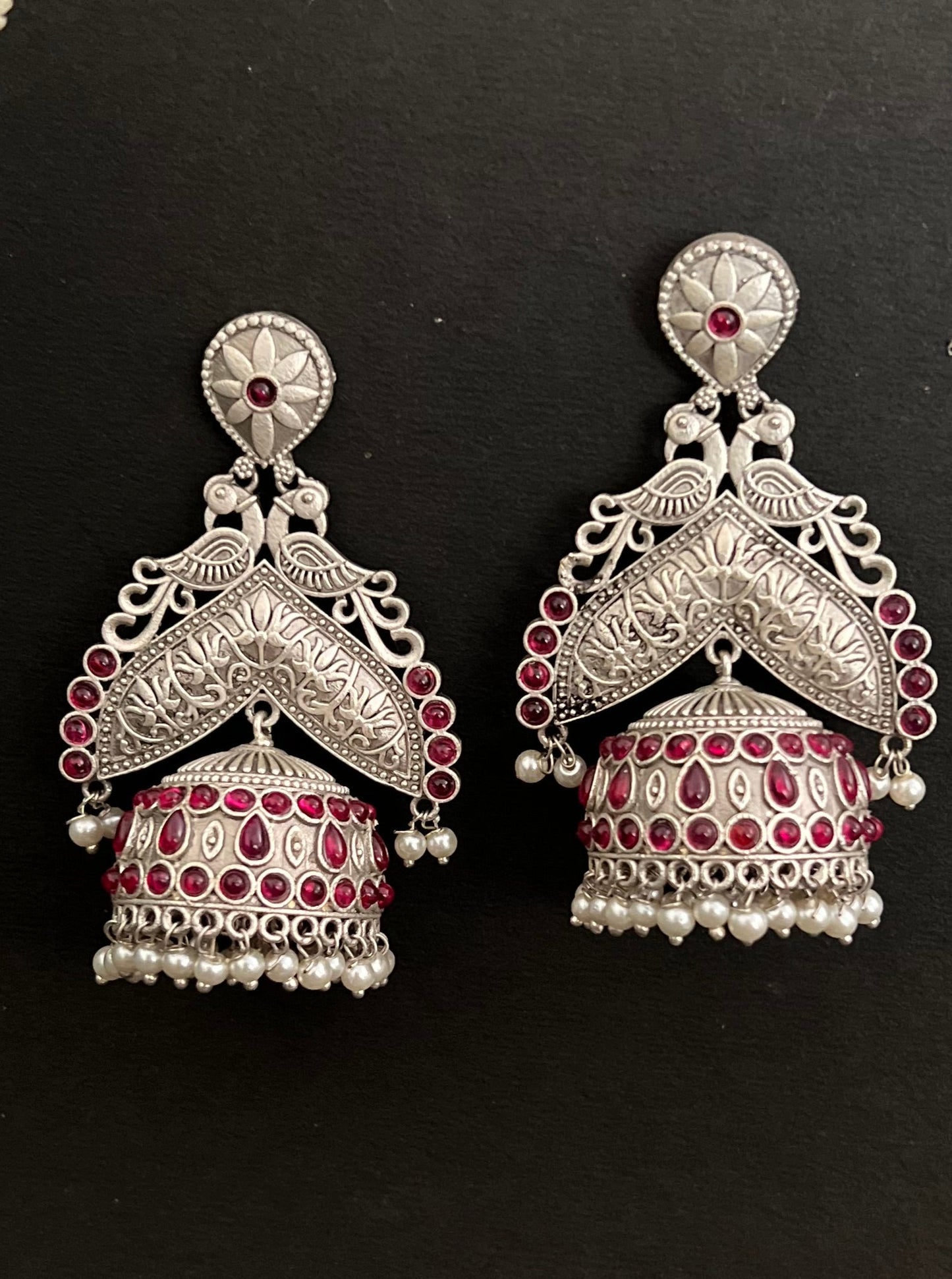 Pankhudi Silver Replica Jhumka Earrings DB-SR1556Z11