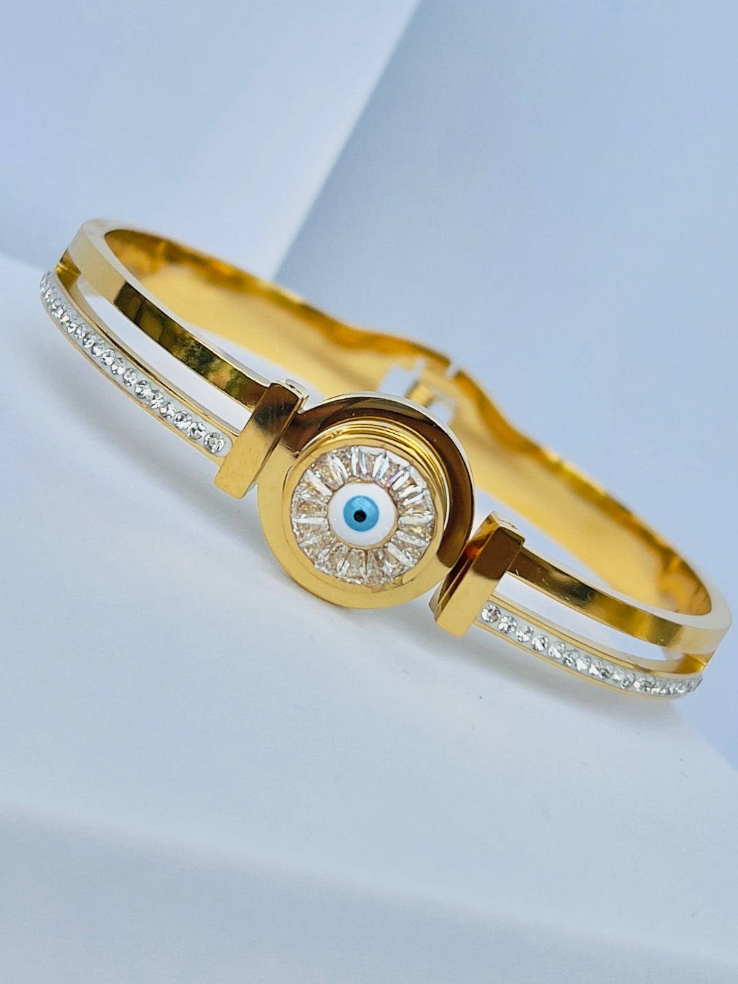 Evil Eye Openable Bangle Bracelet
