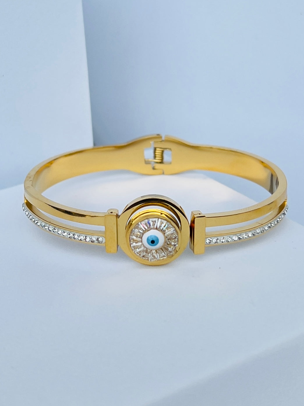 Evil Eye Openable Bangle Bracelet