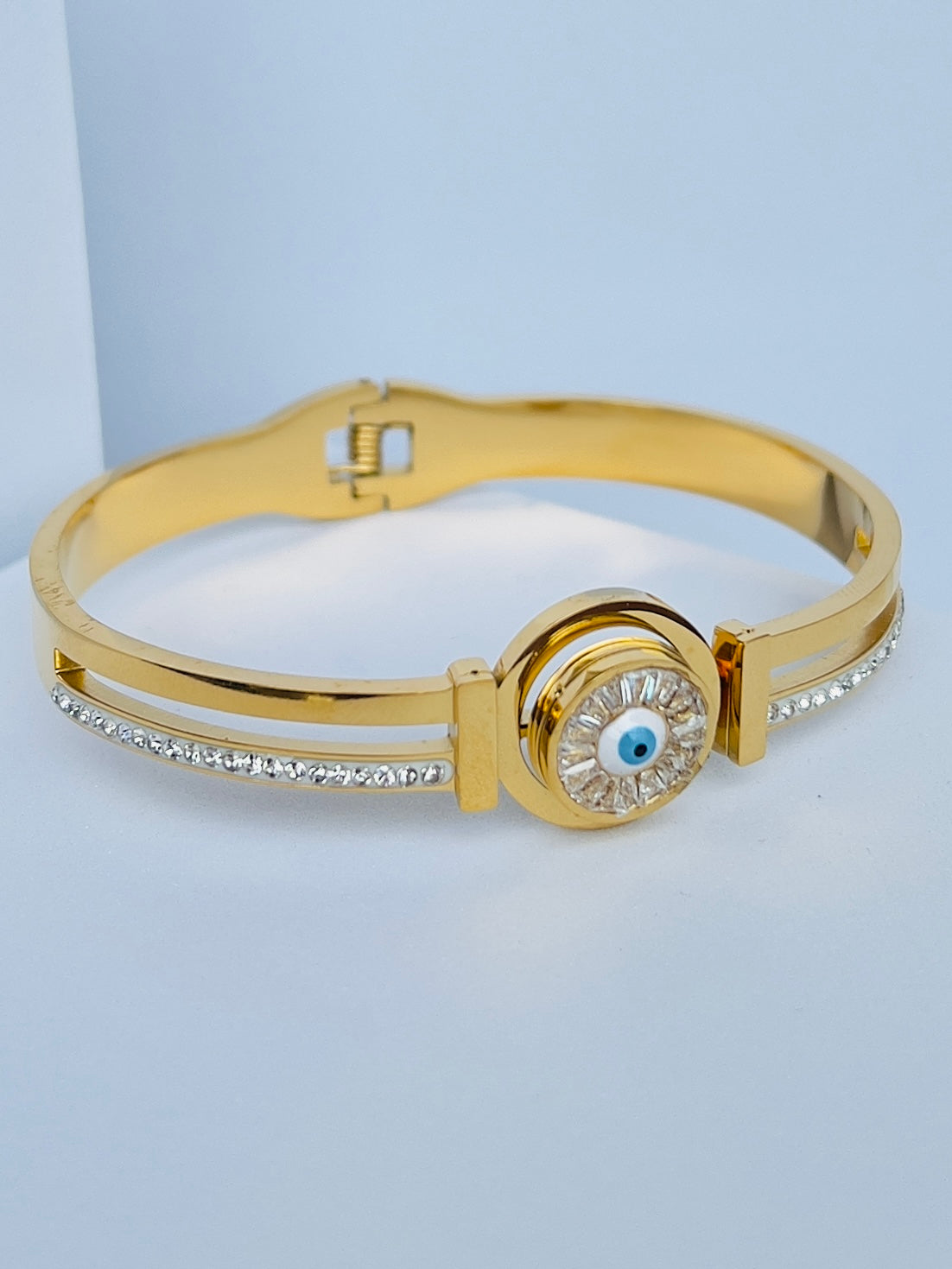 Evil Eye Openable Bangle Bracelet