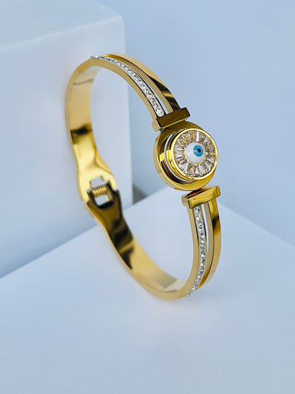 Evil Eye Openable Bangle Bracelet