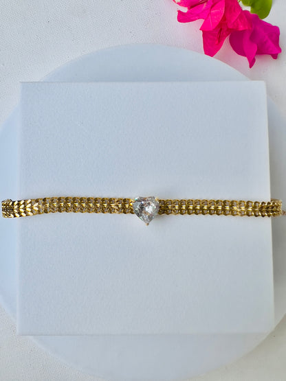Rihanna Heart Shape Zircon Bracelet