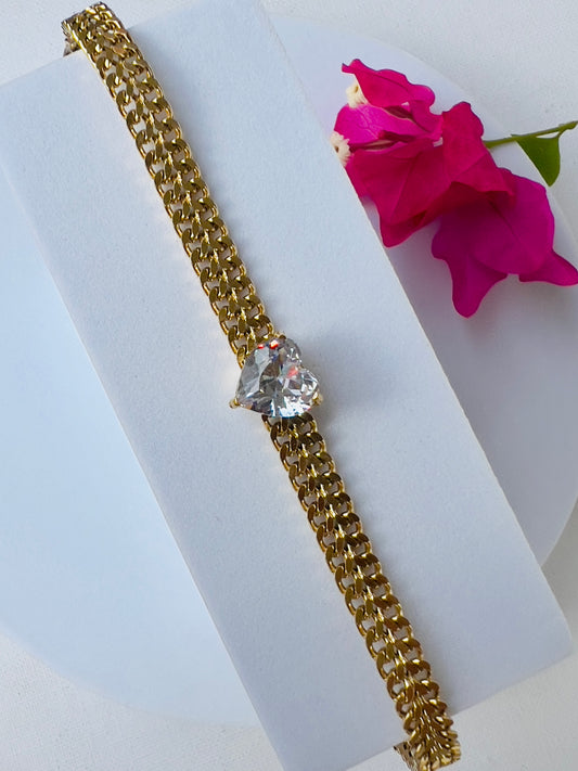 Rihanna Heart Shape Zircon Bracelet