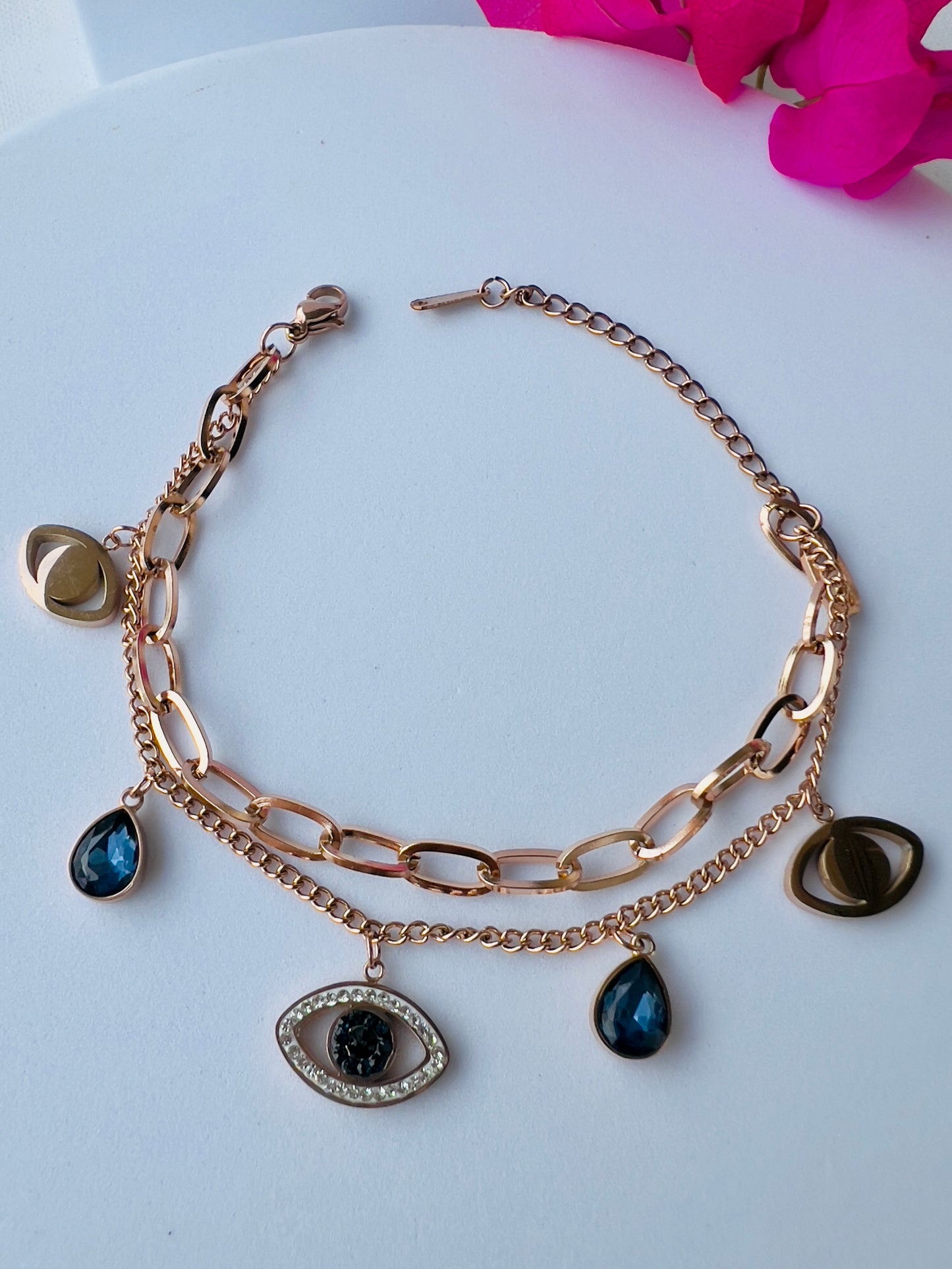 Suzi Rose Gold Charm Bracelet