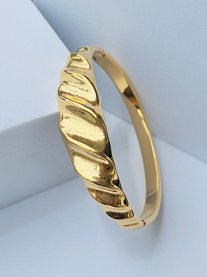 Olive Gold Plated Bangle Bracelet