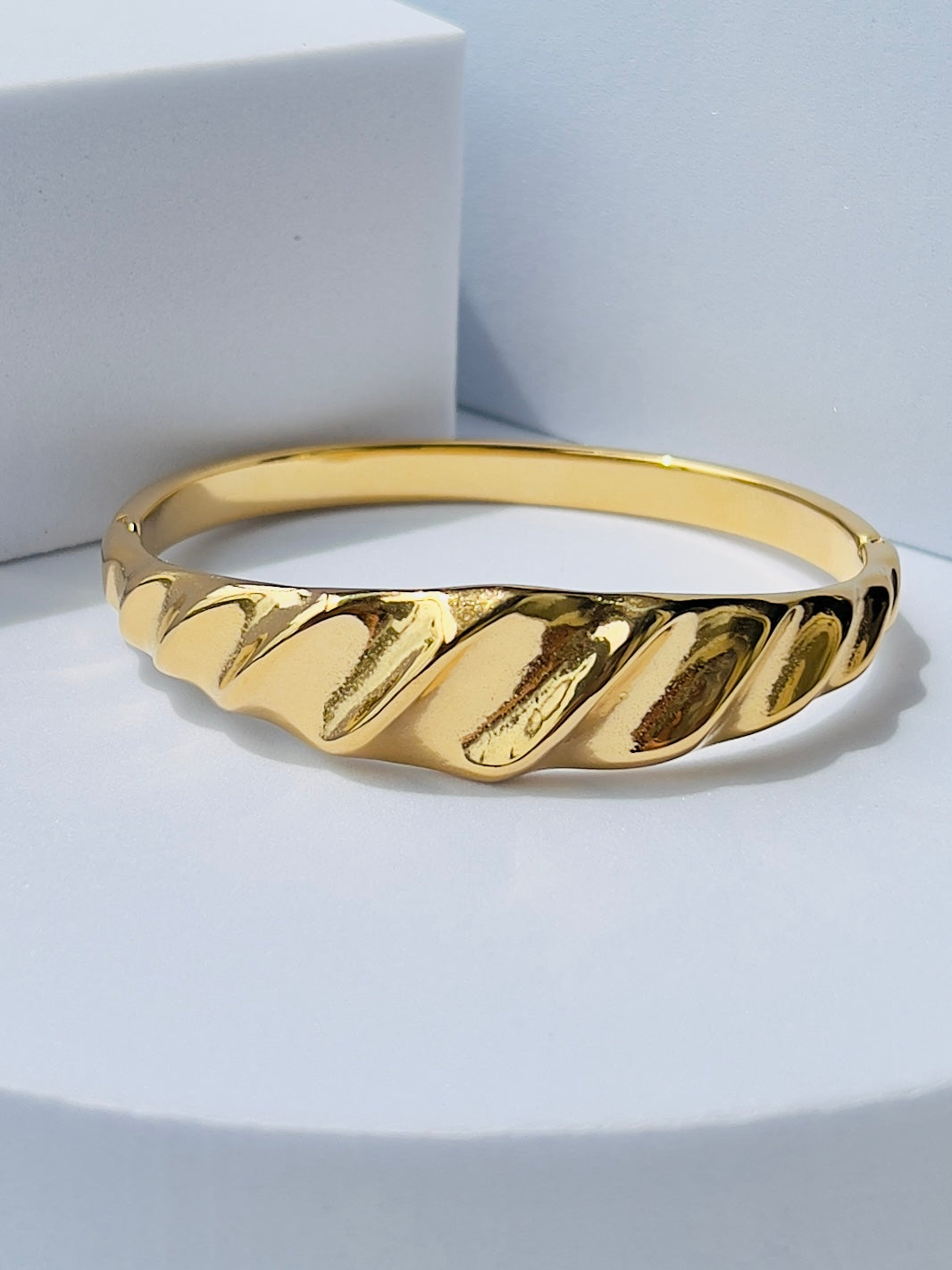 Olive Gold Plated Bangle Bracelet