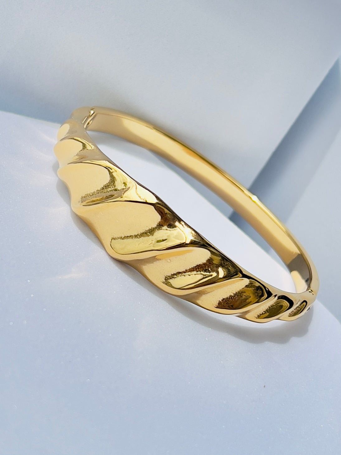 Olive Gold Plated Bangle Bracelet