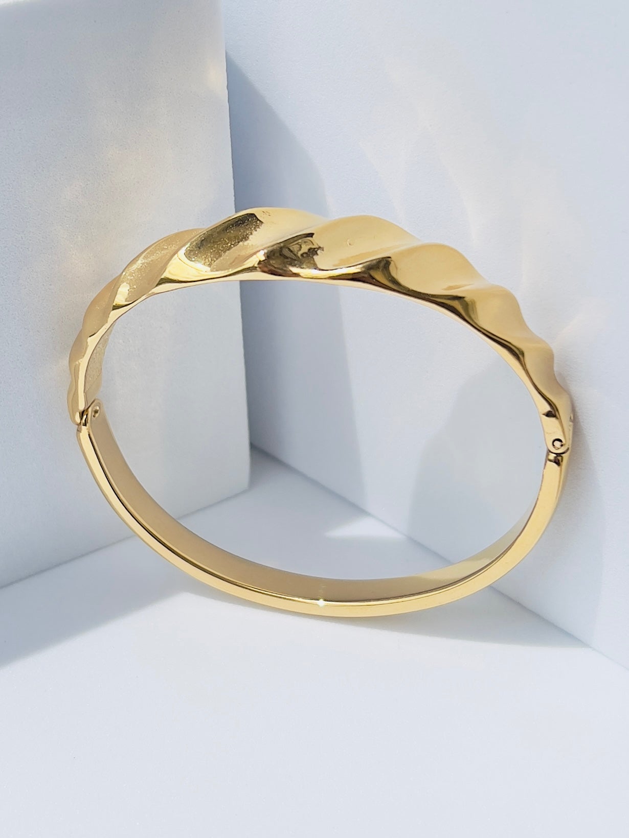 Olive Gold Plated Bangle Bracelet