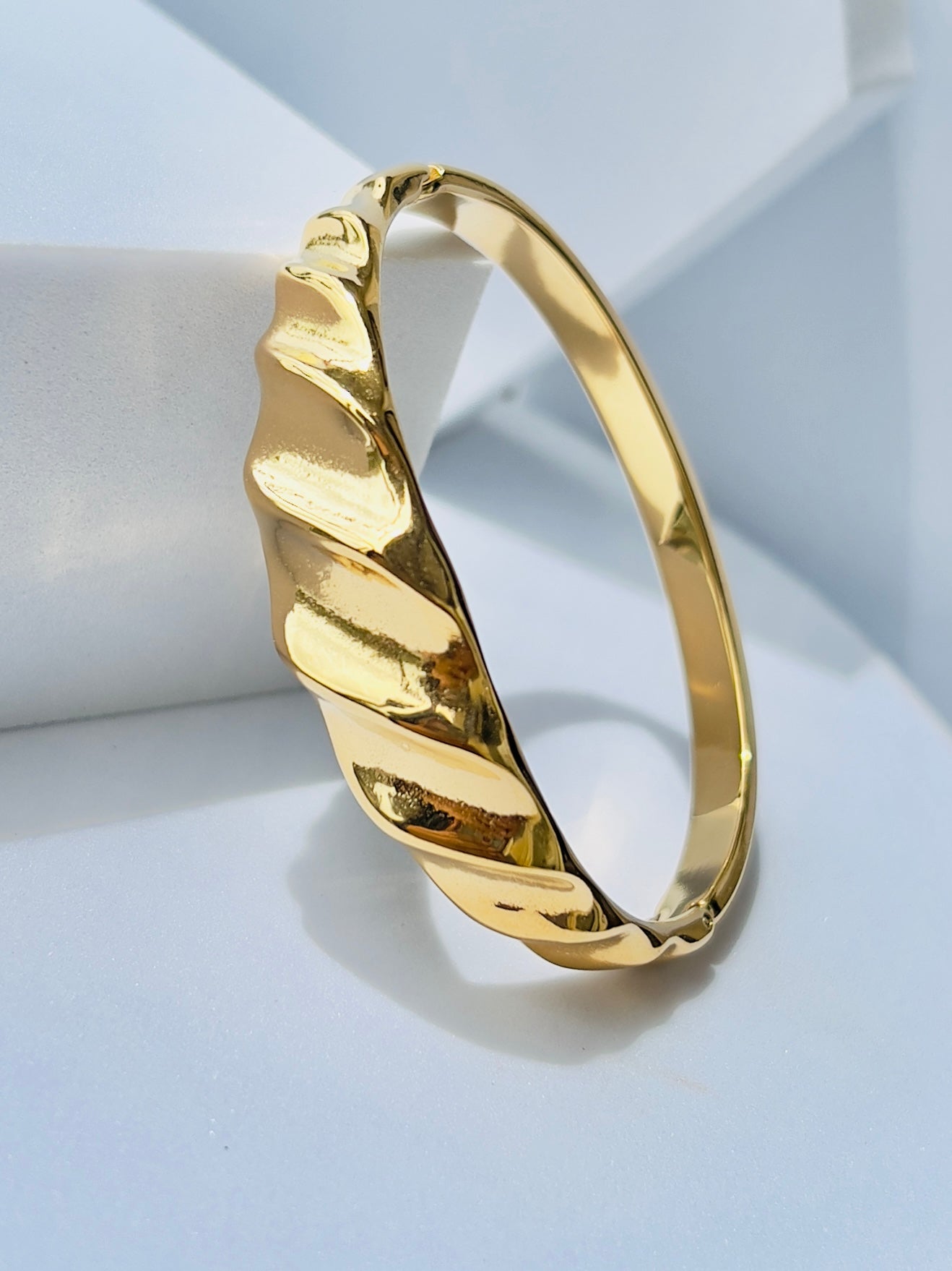 Olive Gold Plated Bangle Bracelet
