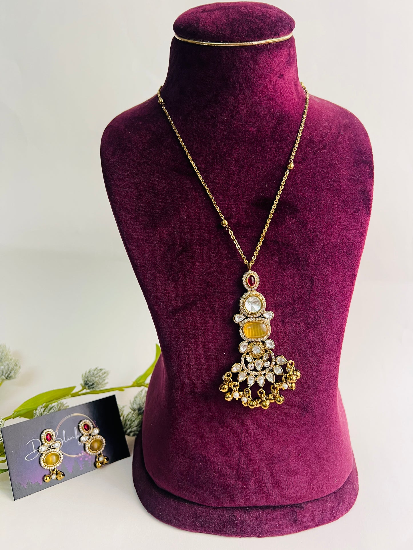 RUHI MEHANDI POLISH PENDANT SET DB-MP11200ZR