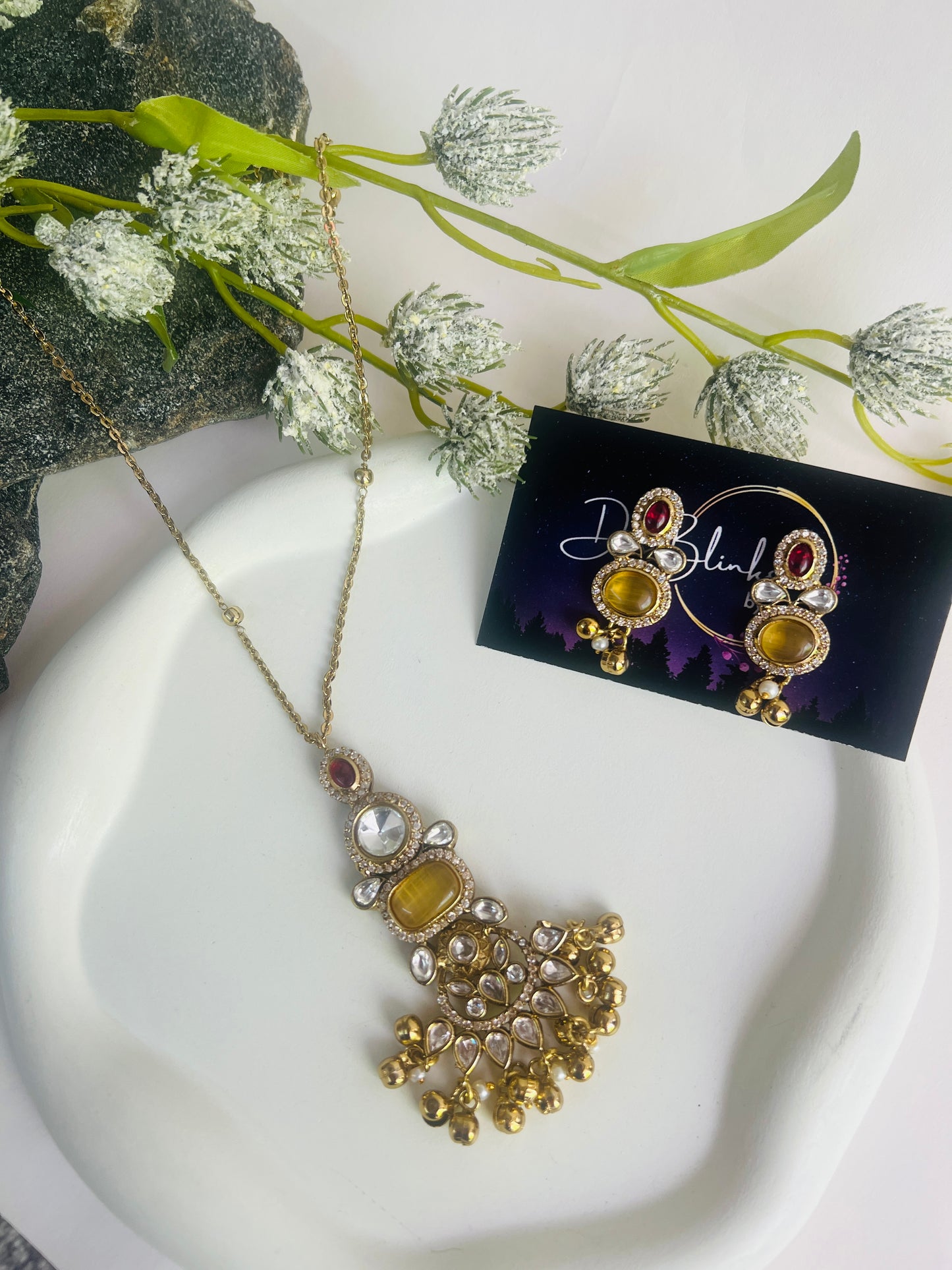 RUHI MEHANDI POLISH PENDANT SET DB-MP11200ZR