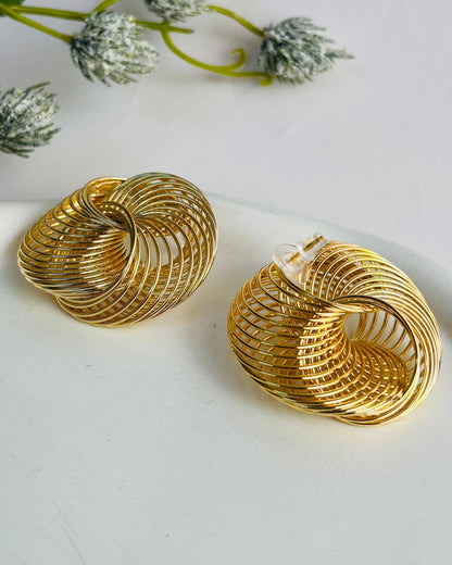 CRISS CROSS OVERSIZED GOLD EARRINGS DB-GP1800Z2