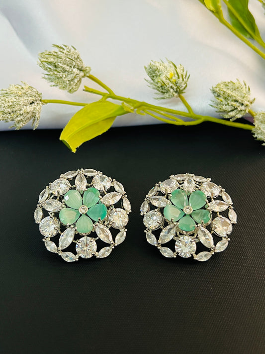 SARIKA AMERICAN DIAMOND TURQUOISE STUDS DB-AD11550Z2