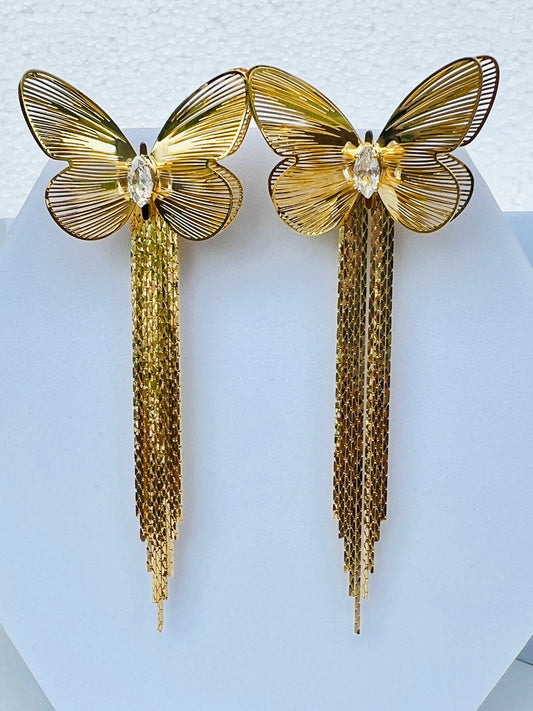 Butterfly Two in One Tassels Earring DB-GP19601Z