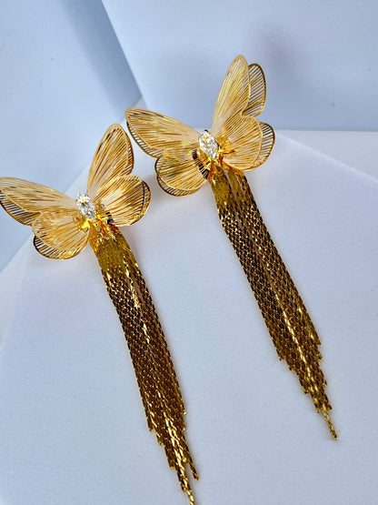 Butterfly Two in One Tassels Earring DB-GP19601Z