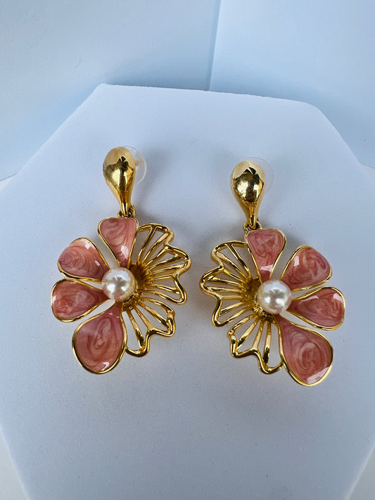 DUAL COLOUR FLOURISH  EARRINGS DB-GP800ZR