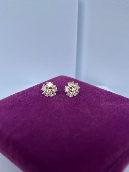 Gold plated Small Diamond Earring
