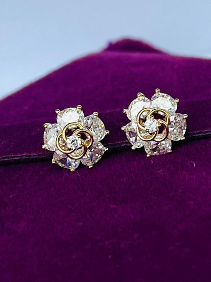 Gold plated Small Diamond Earring