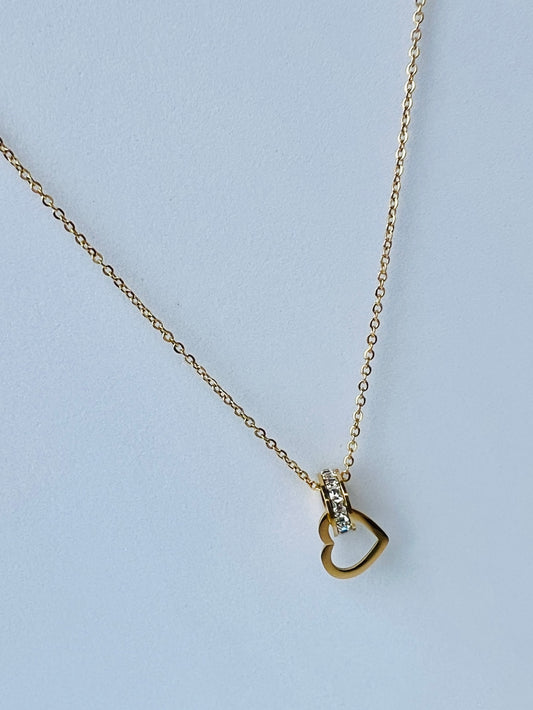 Golden Heart Diamond Necklace