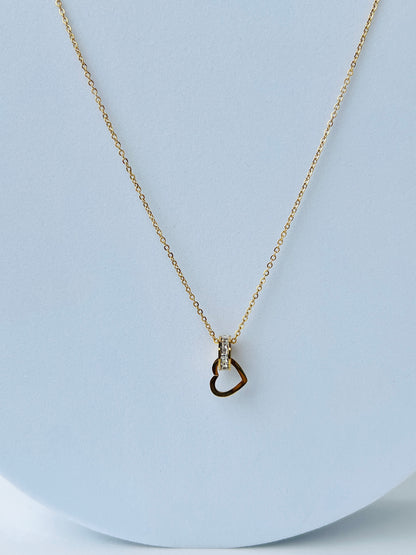 Golden Heart Diamond Necklace
