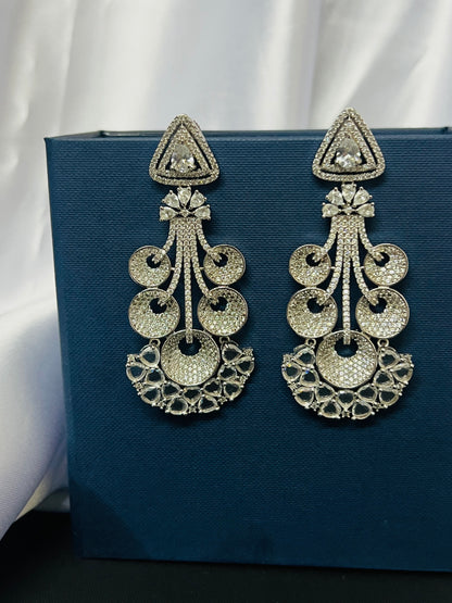 WHITE ZIRCON PARTYWEAR EARRINGS DB-AD13002Z