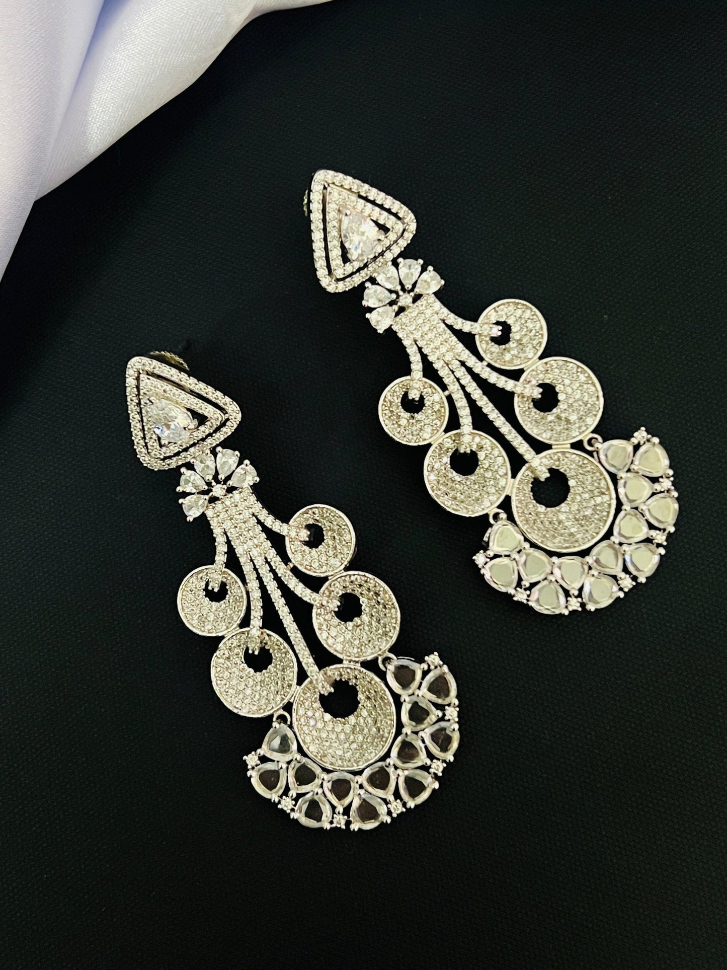 WHITE ZIRCON PARTYWEAR EARRINGS DB-AD13002Z