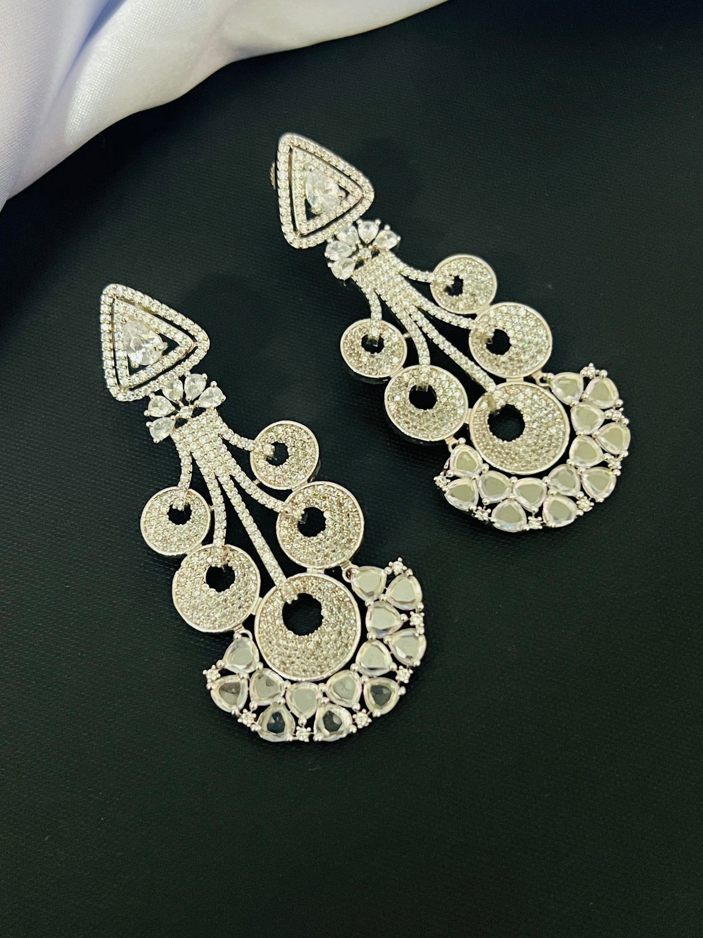 WHITE ZIRCON PARTYWEAR EARRINGS DB-AD13002Z